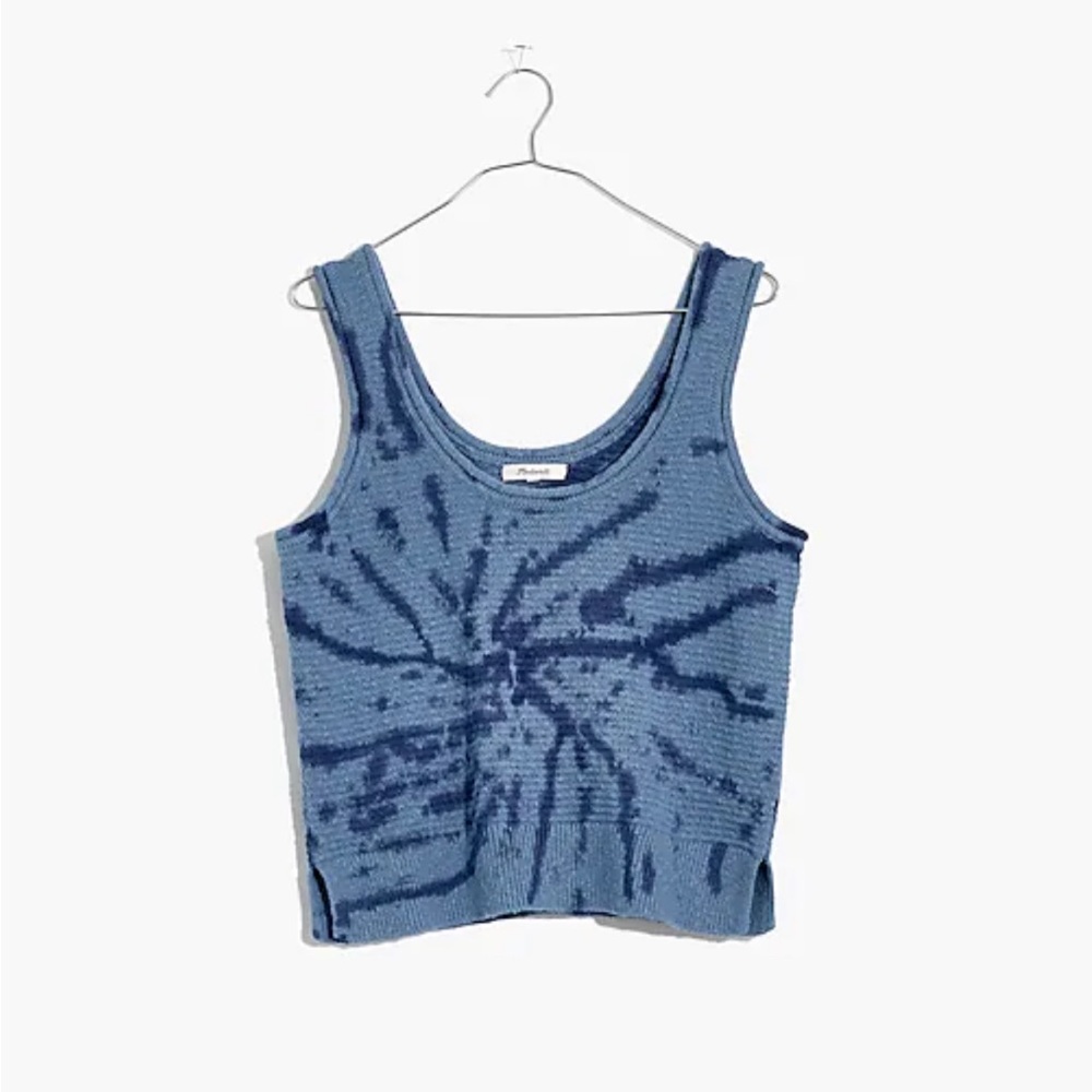 Madewell Blue Tie-Dye Knit Tank Top